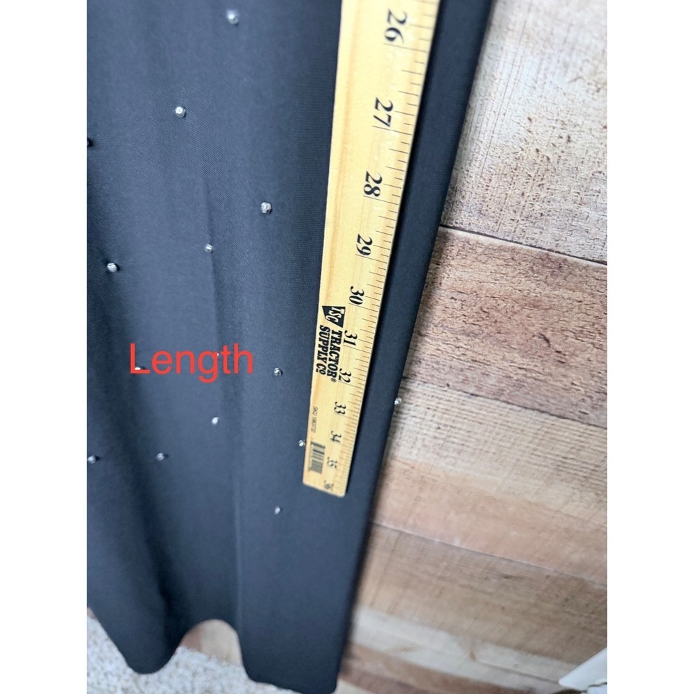 Xscape Maxi Dress Women 18W Black Excellent Embellished Cowl Neck Long Sleeve - Picture 9 of 13